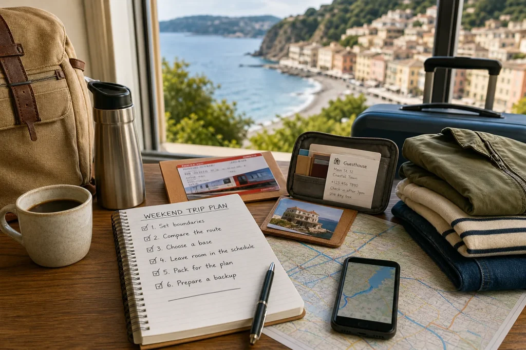 AI-generated editorial illustration for A Reusable Checklist for Planning a Weekend Trip