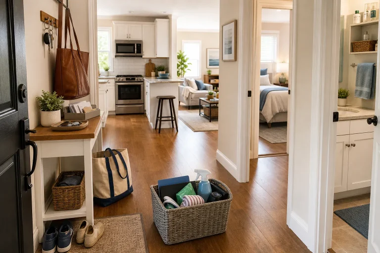 AI-generated editorial illustration for A Room-by-Room Reset for Household Clutter